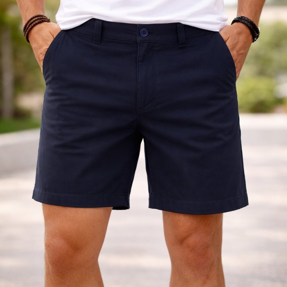 Hollister California Flat Front Short 7" Epic Flex Men's Size 30 Navy Color